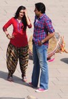 Abhishek and Prachi - On the Sets of 'Bol Bachchan' Movie